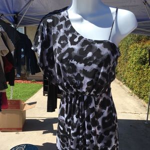 One shoulder draped dress